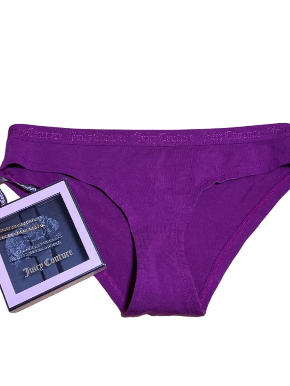 Juicy Couture Purple Magenta Panties M, NEW & Silver Gold Hair Clips Barrettes